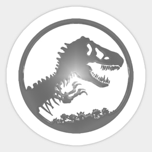 Dinosaur Skeleton Badge Small- Metallic Sticker